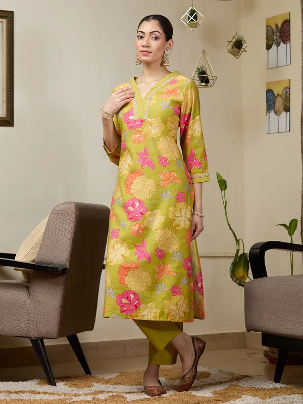 Pista_Green_Cording_Soft_Raw_Silk_Readymade_Salwar_Suit