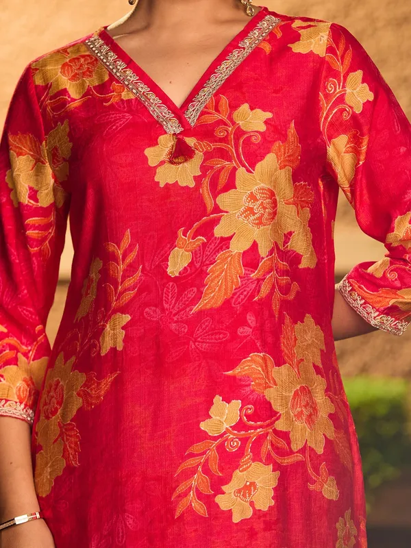 Rani_Pink_Cording_Soft_Raw_Silk_Readymade_Salwar_Suit