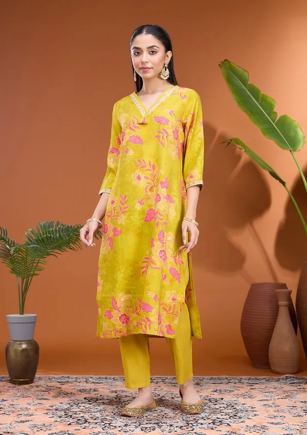 Mehandi_Green_Cording_Soft_Raw_Silk_Readymade_Salwar_Suit