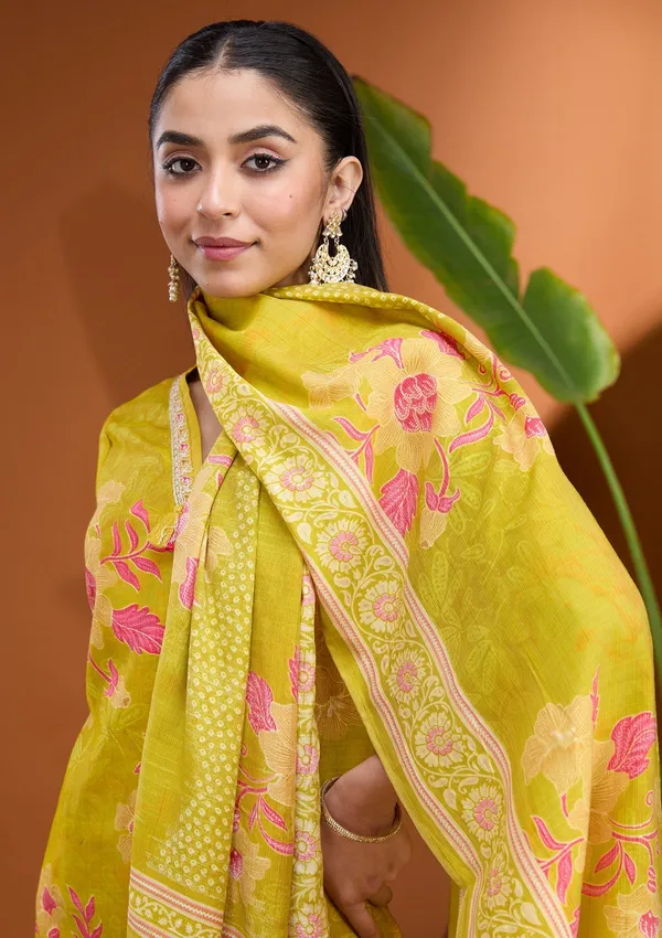 Mehandi_Green_Cording_Soft_Raw_Silk_Readymade_Salwar_Suit