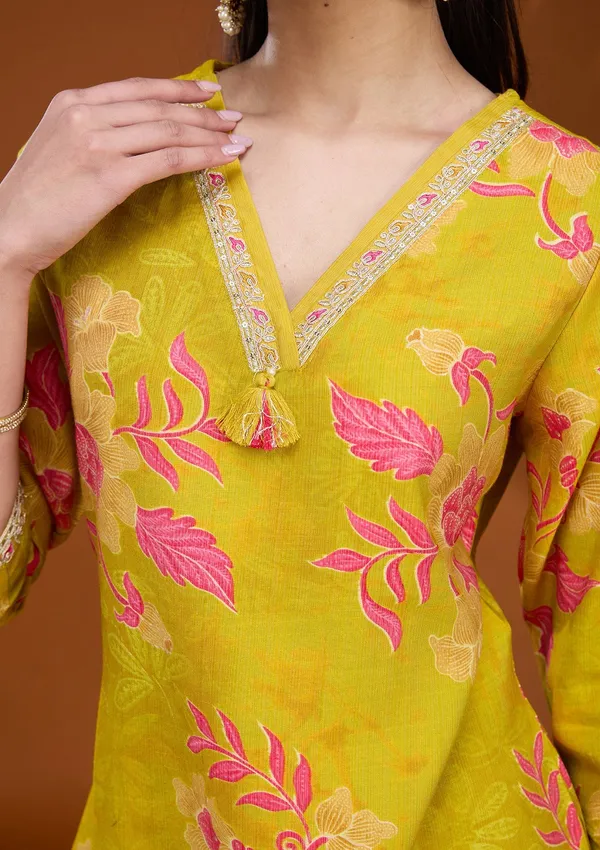 Mehandi_Green_Cording_Soft_Raw_Silk_Readymade_Salwar_Suit