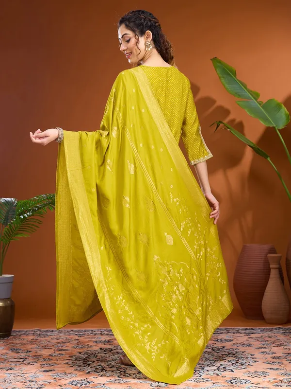 Mehandi_Green_Cording_Chanderi_Readymade_Salwar_Suit
