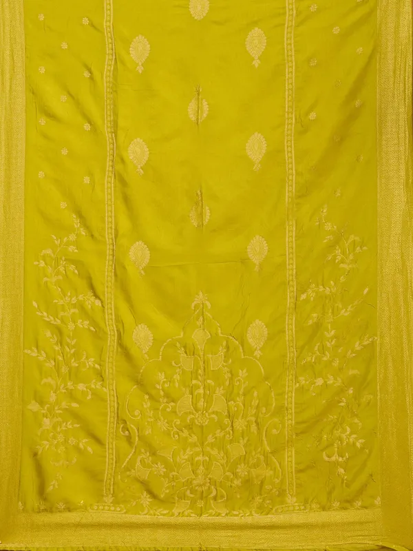 Mehandi_Green_Cording_Chanderi_Readymade_Salwar_Suit