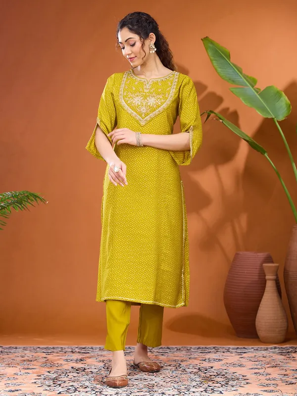 Mehandi_Green_Cording_Chanderi_Readymade_Salwar_Suit