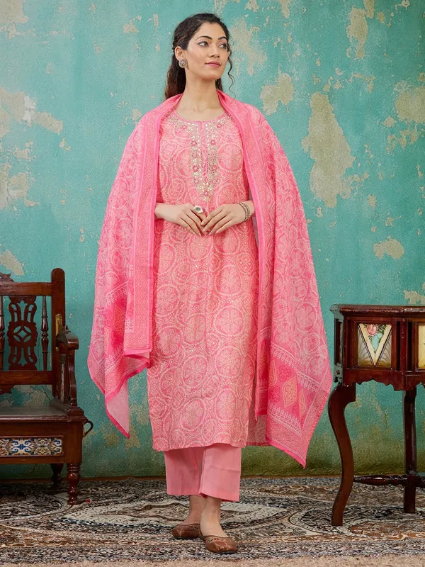 Pink_Threadwork_Chanderi_Readymade_Salwar_Suit