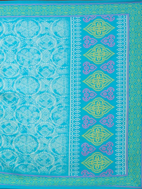Turquoise_Blue_Threadwork_Chanderi_Readymade_Salwar_Suit