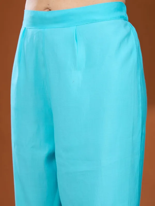 Turquoise_Blue_Threadwork_Chanderi_Readymade_Salwar_Suit