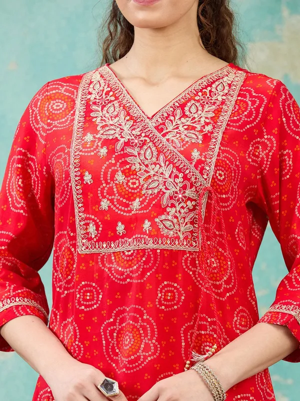 Red_Sequins_Chanderi_Readymade_Salwar_Suit