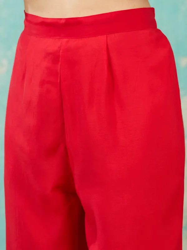 Red_Sequins_Chanderi_Readymade_Salwar_Suit