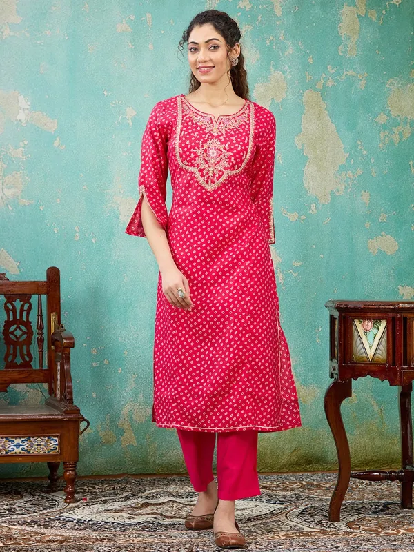 Rani_Pink_Cording_Chanderi_Readymade_Salwar_Suit