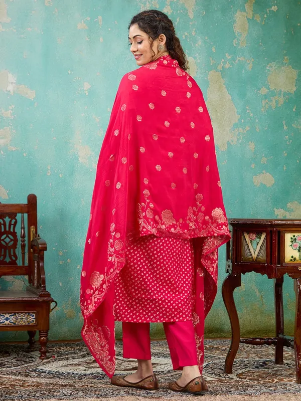Rani_Pink_Cording_Chanderi_Readymade_Salwar_Suit