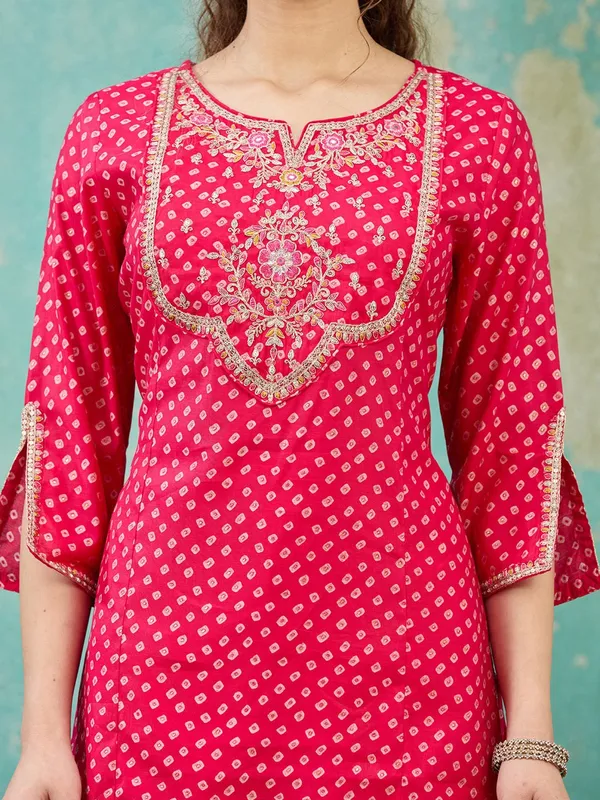 Rani_Pink_Cording_Chanderi_Readymade_Salwar_Suit
