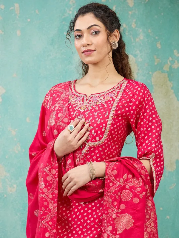 Rani_Pink_Cording_Chanderi_Readymade_Salwar_Suit