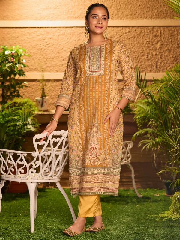 Mustard_Yellow_Cutdana_Chanderi_Readymade_Salwar_Suit