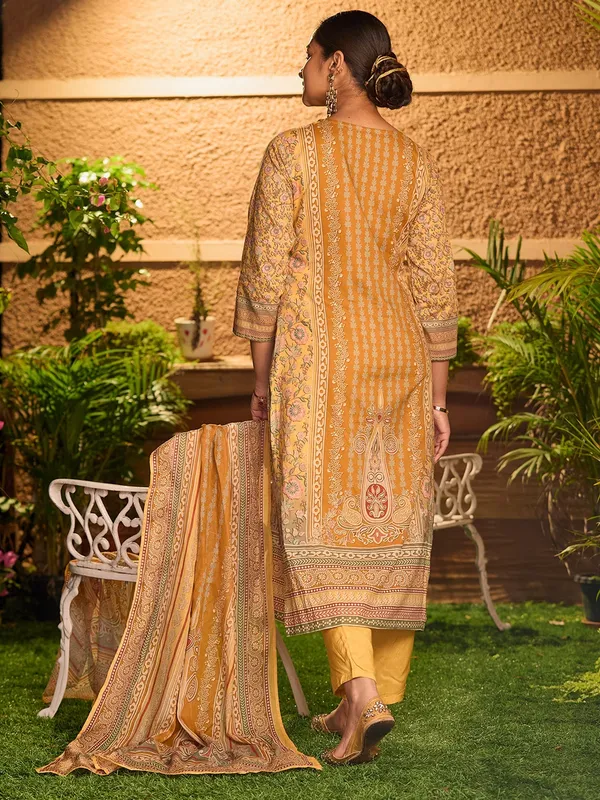 Mustard_Yellow_Cutdana_Chanderi_Readymade_Salwar_Suit