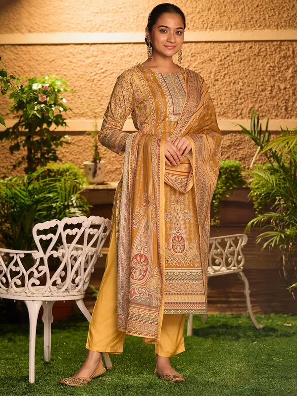 Mustard_Yellow_Cutdana_Chanderi_Readymade_Salwar_Suit