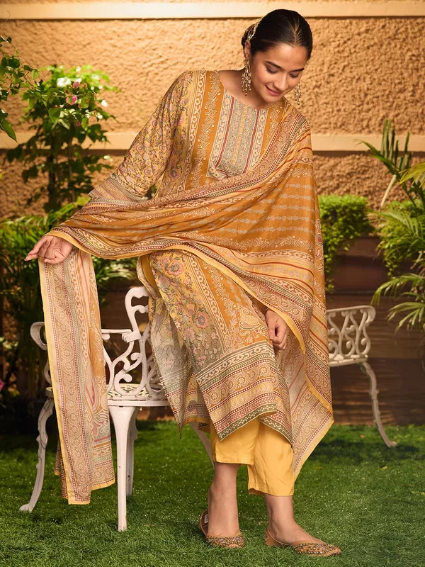 Mustard_Yellow_Cutdana_Chanderi_Readymade_Salwar_Suit
