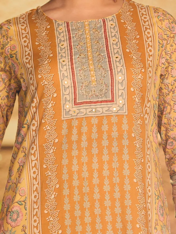 Mustard_Yellow_Cutdana_Chanderi_Readymade_Salwar_Suit