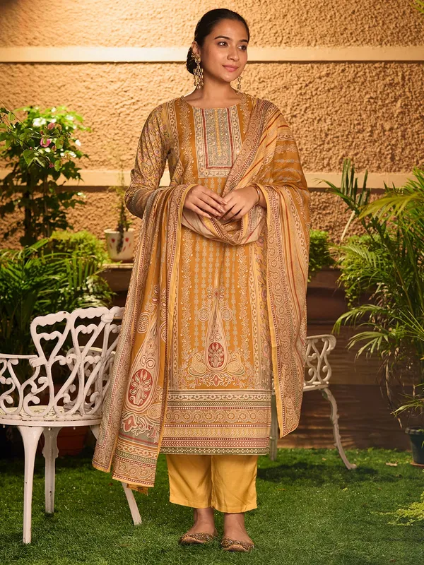 Mustard_Yellow_Cutdana_Chanderi_Readymade_Salwar_Suit