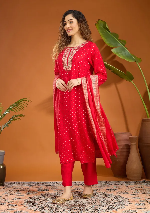 Red_Cording_Chanderi_Readymade_Salwar_Suit