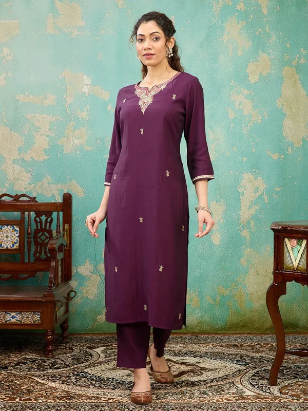 Purple_Zariwork_Soft_Raw_Silk_Readymade_Salwar_Suit
