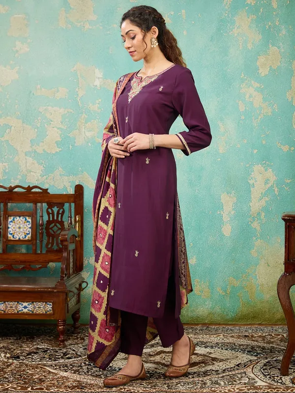 Purple_Zariwork_Soft_Raw_Silk_Readymade_Salwar_Suit