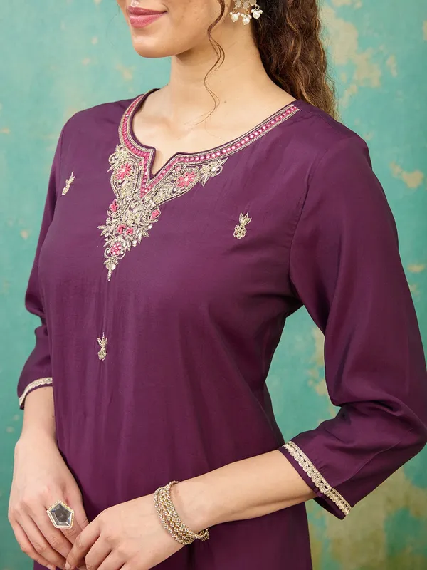Purple_Zariwork_Soft_Raw_Silk_Readymade_Salwar_Suit