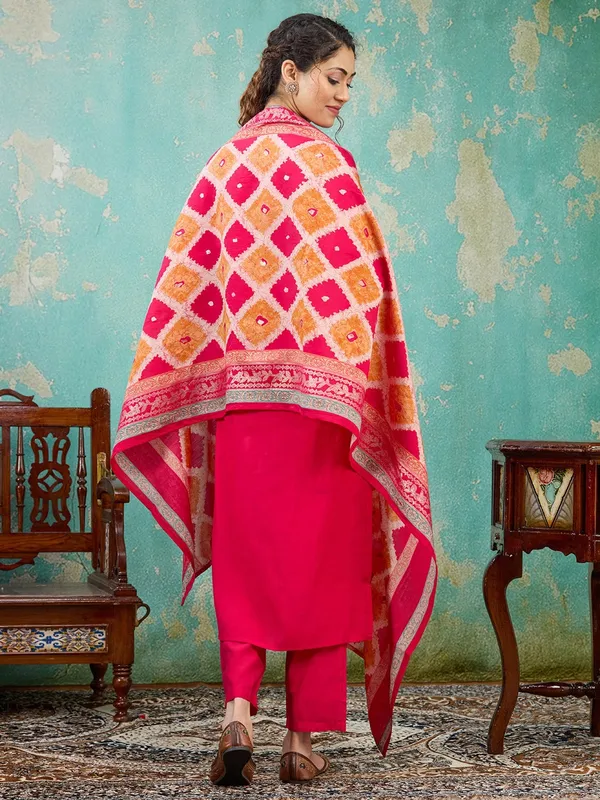 Rani_Pink_Zariwork_Soft_Raw_Silk_Readymade_Salwar_Suit
