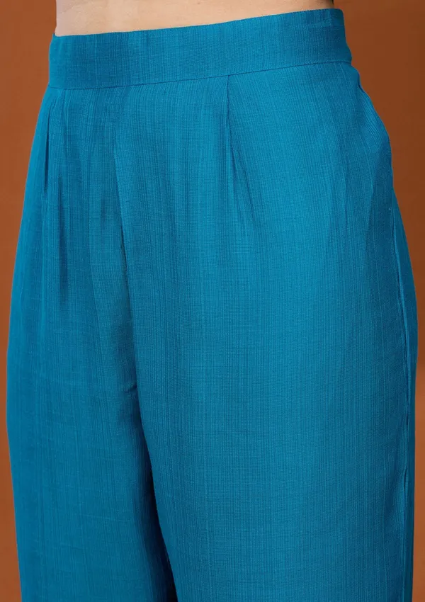 Blue_Threadwork_Chanderi_Readymade_Salwar_Suit