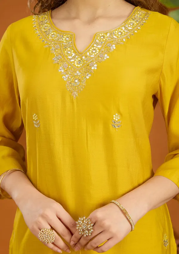 Yellow_Zariwork_Soft_Raw_Silk_Readymade_Salwar_Suit