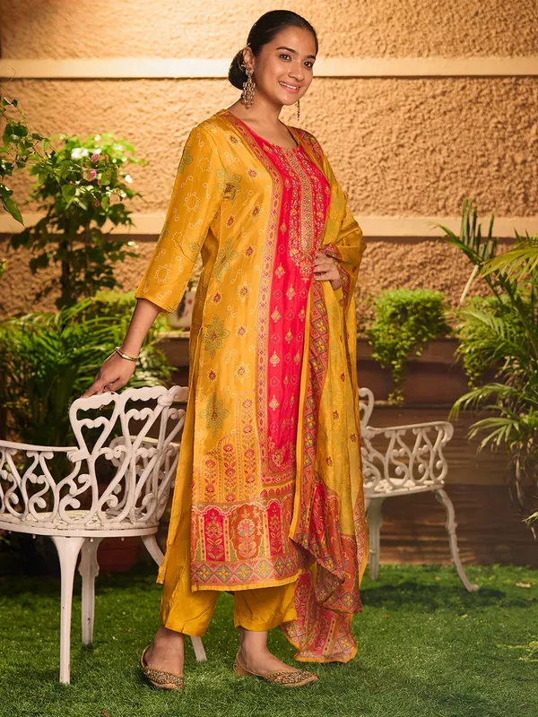 Mustard_Yellow_Sequins_Soft_Raw_Silk_Readymade_Salwar_Suit