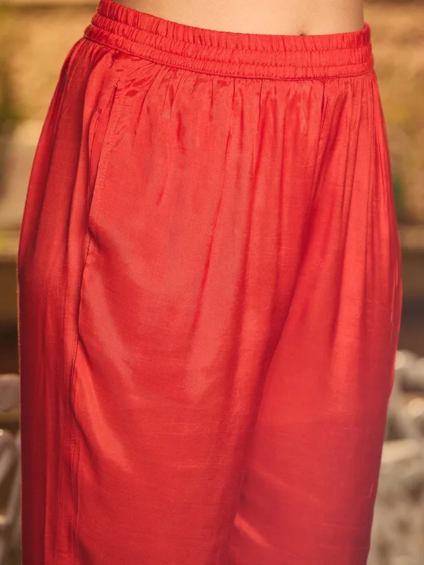 Rust_Cutdana_Satin_Readymade_Salwar_Suit