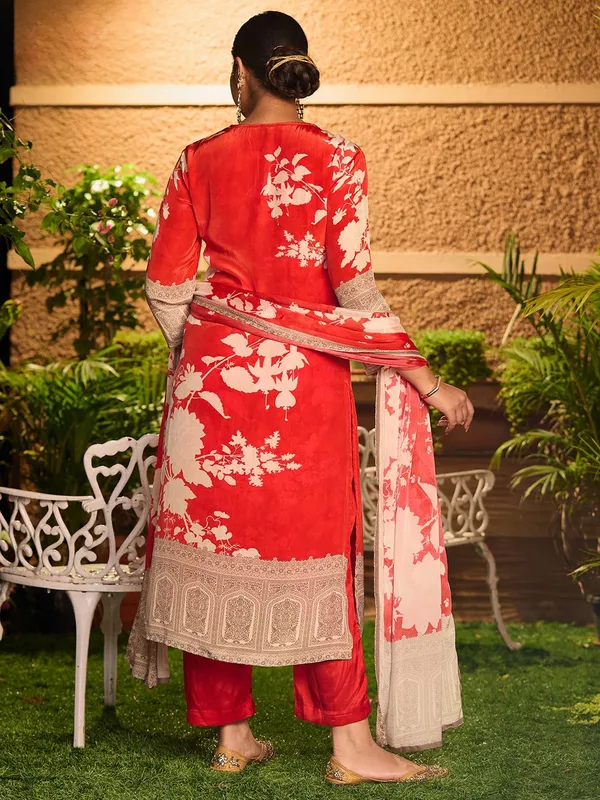 Rust_Cutdana_Satin_Readymade_Salwar_Suit