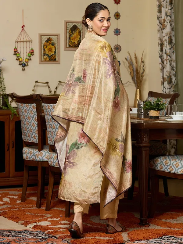 Beige_Cutdana_Tissue_Readymade_Salwar_Suit