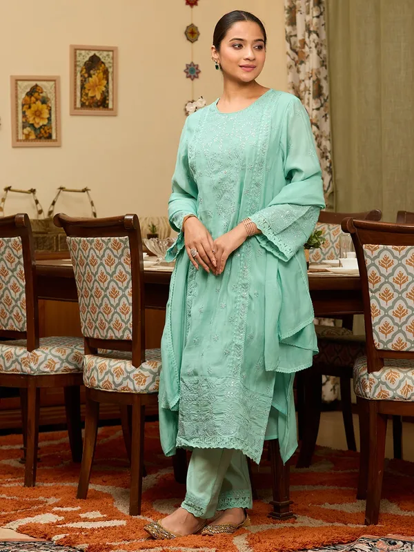 Sea_Green_Threadwork_Chanderi_Readymade_Salwar_Suit