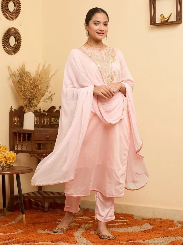 Peach_Cording_Chanderi_Readymade_Salwar_Suit