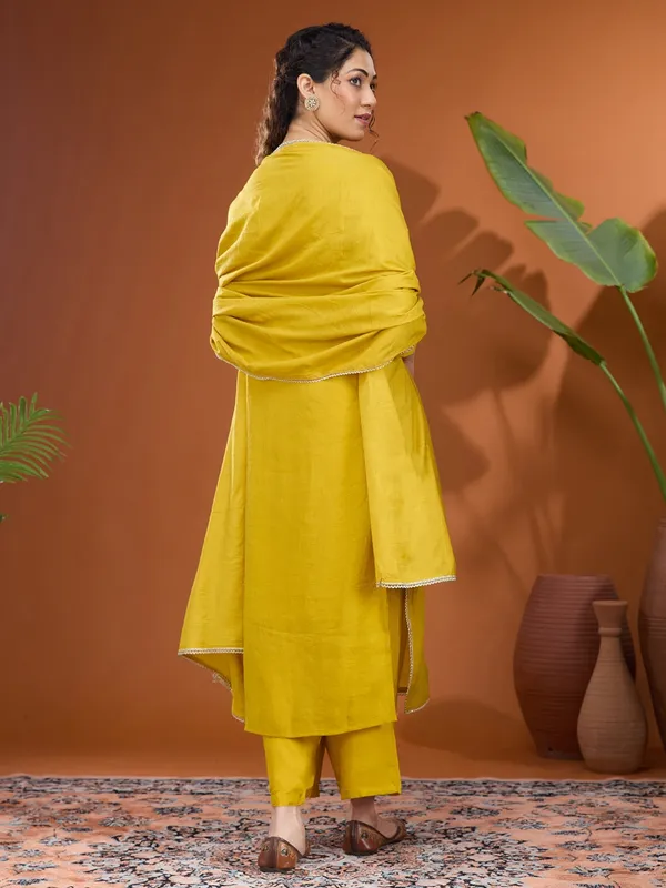 Mustard_Yellow_Mirrorwork_Chanderi_Readymade_Salwar_Suit