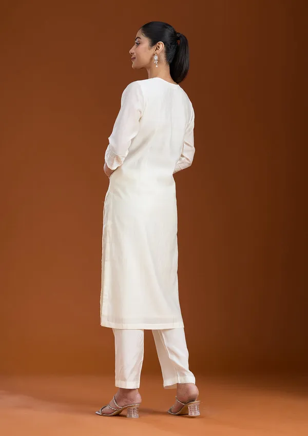 Cream_Threadwork_Chanderi_Readymade_Salwar_Suit