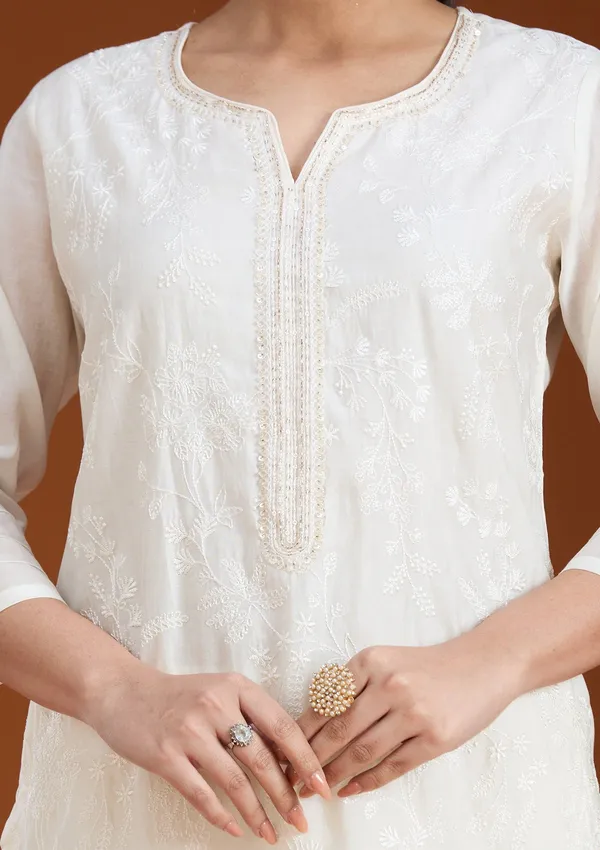 Cream_Threadwork_Chanderi_Readymade_Salwar_Suit