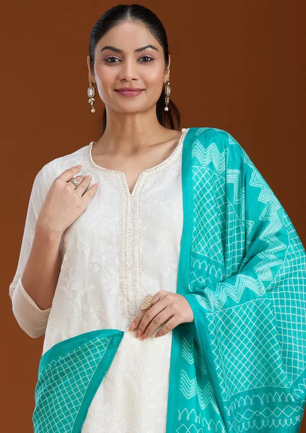 Cream_Threadwork_Chanderi_Readymade_Salwar_Suit