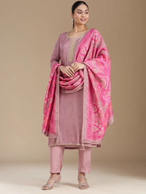 Mauve_Threadwork_Soft_Raw_Silk_Readymade_Salwar_Suit