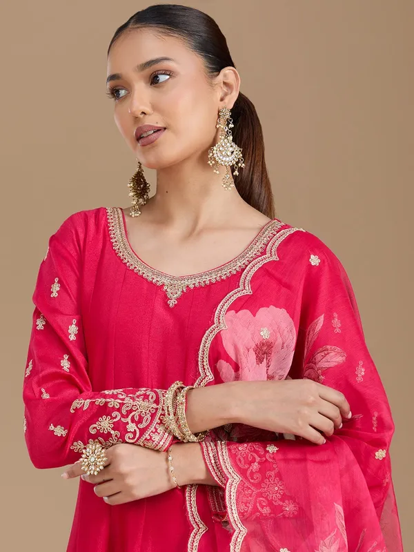 Rani_Pink_Threadwork_Soft_Raw_Silk_Readymade_Salwar_Suit