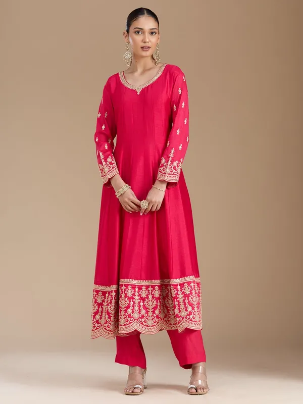 Rani_Pink_Threadwork_Soft_Raw_Silk_Readymade_Salwar_Suit