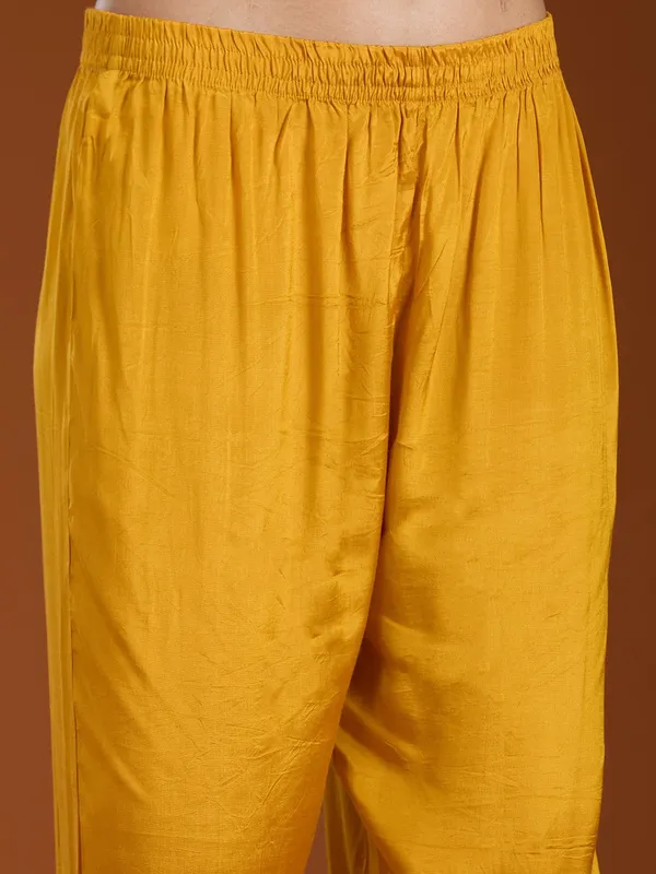 Mustard_Yellow_Zariwork_Gold_Soft_Raw_Silk_Readymade_Salwar_Suit