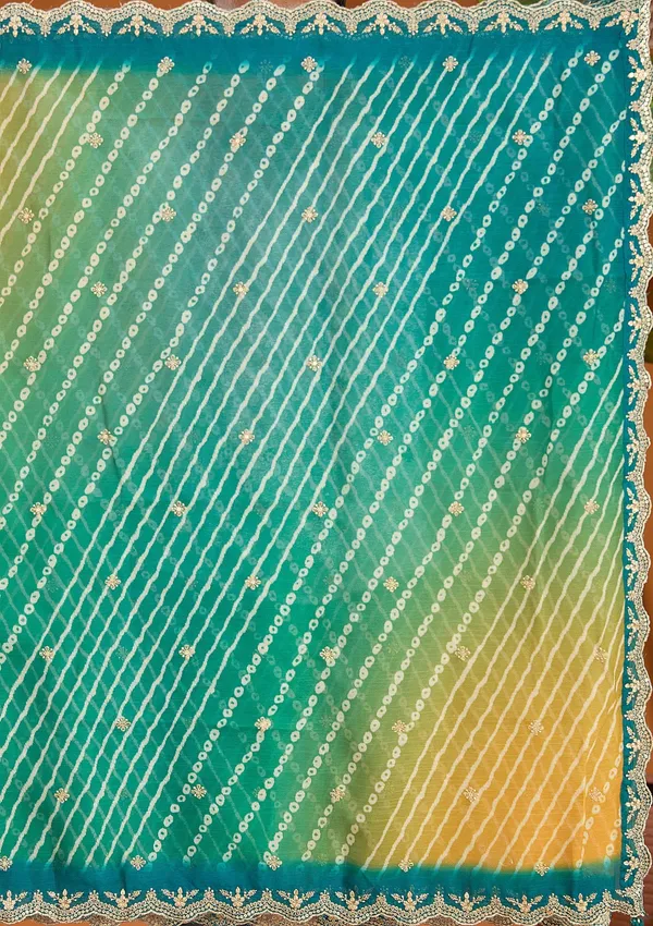 Peacock_Green_Zariwork_Gold_Chinon_Readymade_Salwar_Suit