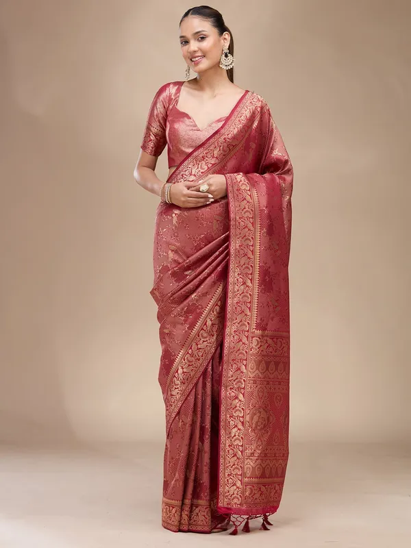 Maroon_Zariwork_Silk_Silk_Saree
