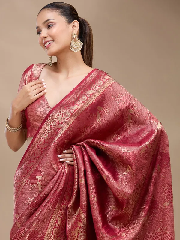 Maroon_Zariwork_Silk_Silk_Saree