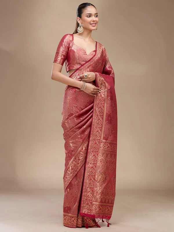 Maroon_Zariwork_Silk_Silk_Saree