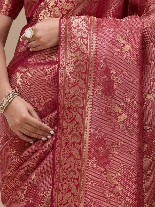 Maroon_Zariwork_Silk_Silk_Saree