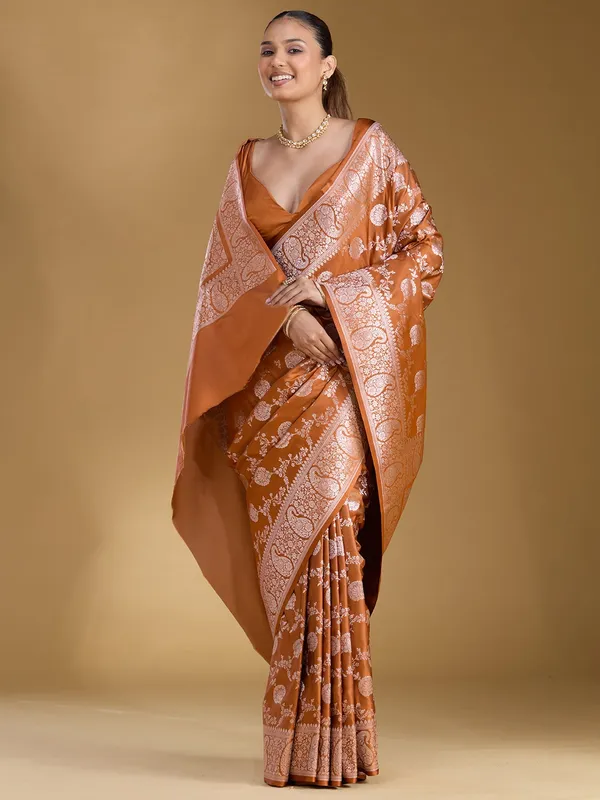 Mustard_Zariwork_Art_Silk_Silk_Saree